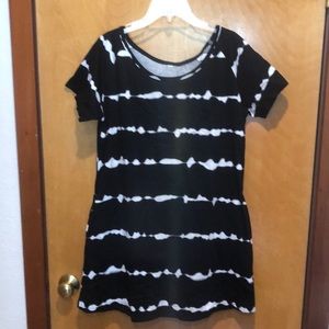 Black n White tie dye beach dress